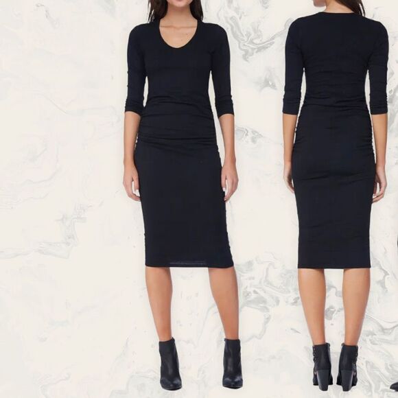 Michael Stars Ruched Midi Dress - Size S - Oxide - Picture 1 of 5